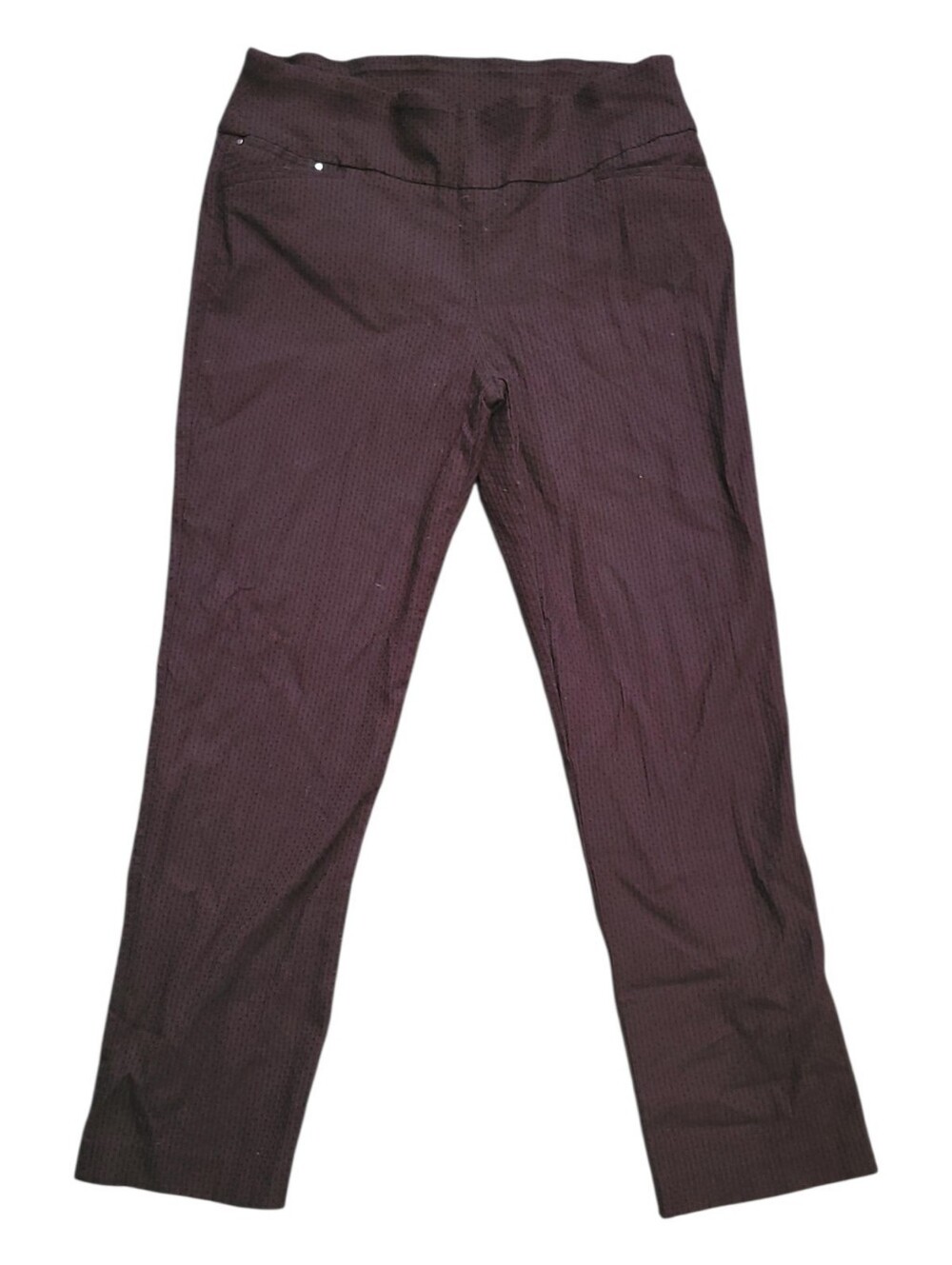 Women’s Stretch Wide-Waist Pants in Dark Plum